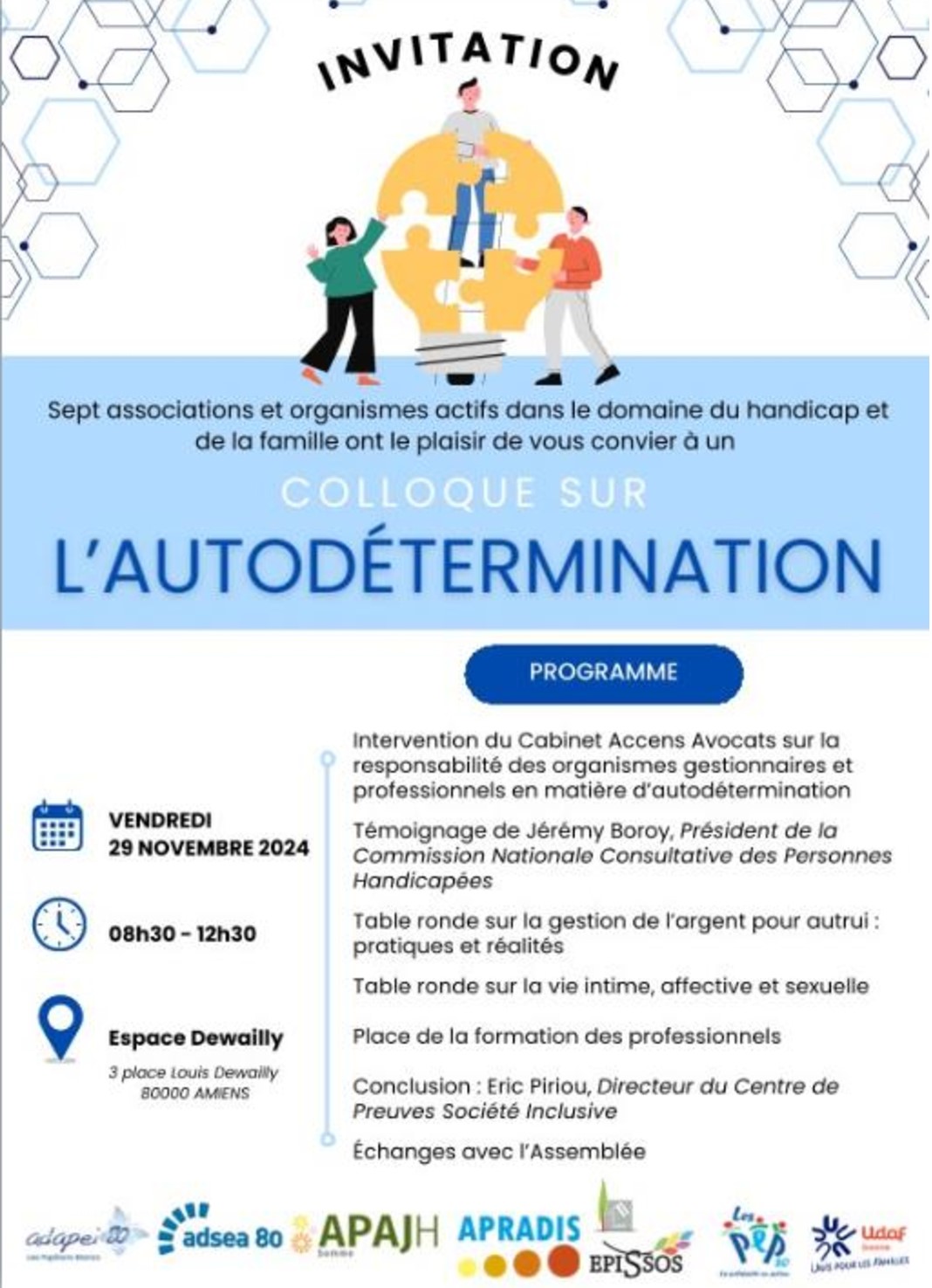 Colloque "L'autodetermination" le 29/11/2024